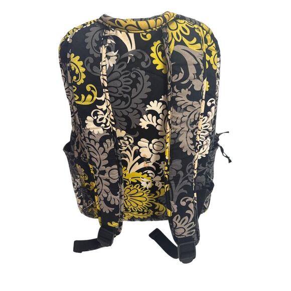Vera Bradley Baroque Black/Yellow/White Laptop Backpack Full Size School - Picture 2 of 9